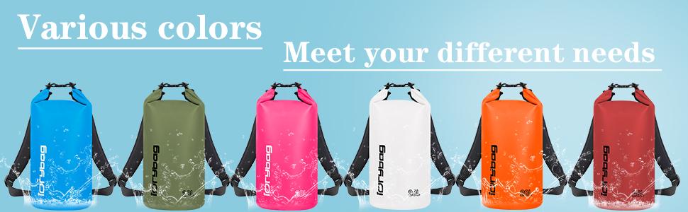 IDRYBAG Dry Bags for Kayaking Waterproof 2L/5L/10L/15L/20L, Small Dry Bag Waterproof Floating, Dry Sack Waterproof Bag for Paddleboarding Travel