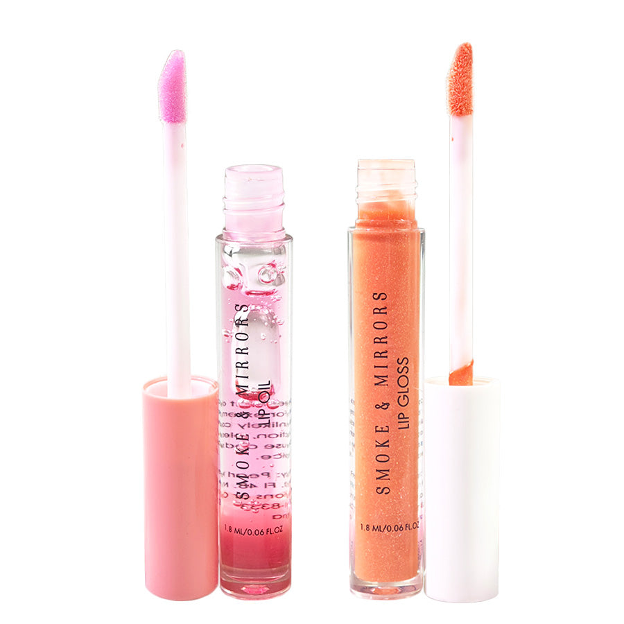 Smoke & Mirrors 10 Pc Hydrating Lip Vault | 5 Lip Oils + 5 Lip Glosses | Moisturizing, Non-Sticky & High-Shine