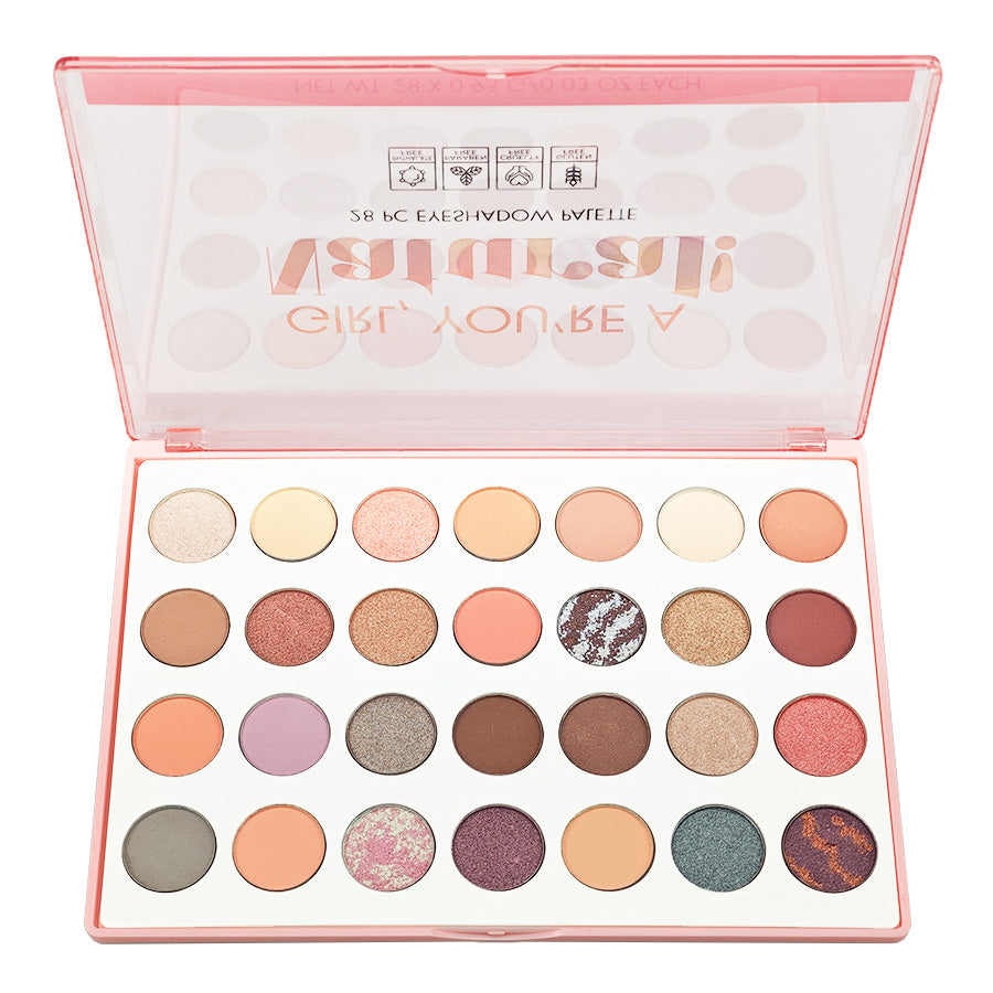 28Pc Eyeshadow Palette | Richly Pigmented Shadows, Luxuriously Silky-Smooth & Effortless Blending | NY-Inspired Edgy Chic for City-Lady Glam | Versatile Daily & Night Eye Looks