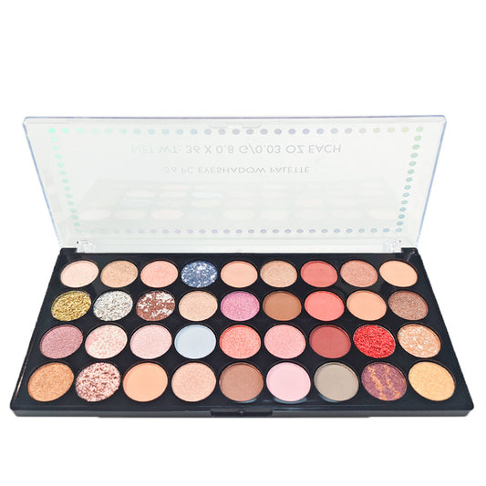 36Pc Pressed Powder Eyeshadow Palette | Matte + Glitter Shades | Pigmented & Silky-Blendable for Daily to Night Looks