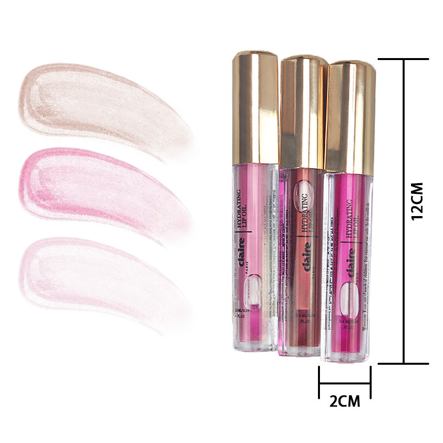 Marie Claire Luxe Lips 3 Pc Lip Oil Collection | 3 X 2.6ML | Sheer Shine + Nourishing Hydration for Lips