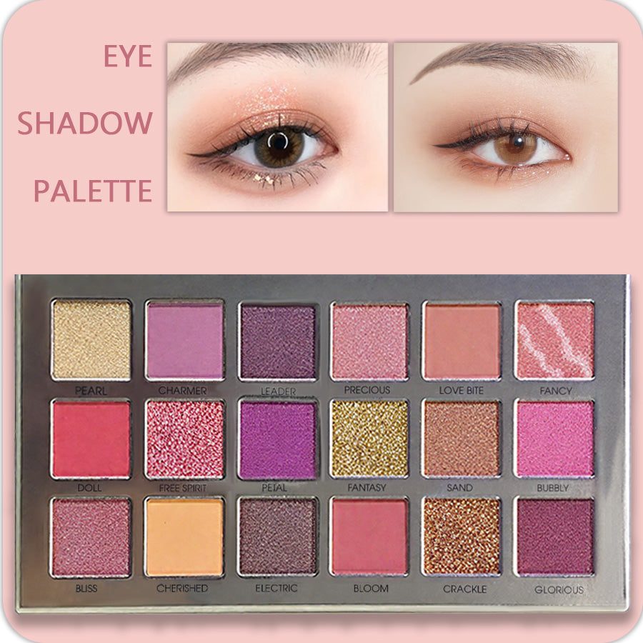 18-Piece (14 Eyeshadows + 4 Glitter Shades) | Luxuriously Silky 3-Way Use (Liner/Lid/Crease) | Seamless Day-to-Sultry Night Smoky Eye | Expert Contouring & Blending for Any Occasion | NY-Inspired Chic Beauty