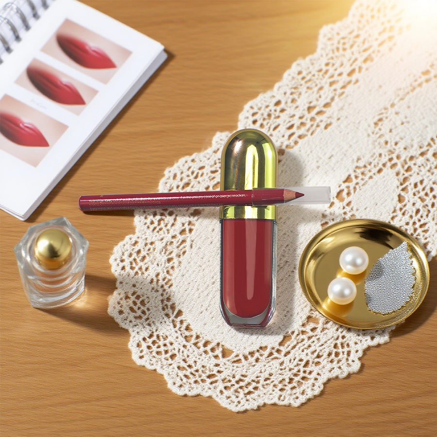 Paris Hilton Mane Liquid Lipstick & Lip Liner Duo Kit | Matte Lipstick (8ML) + Lip Liner (0.8G) | Plumps, Colors & Defines Lips