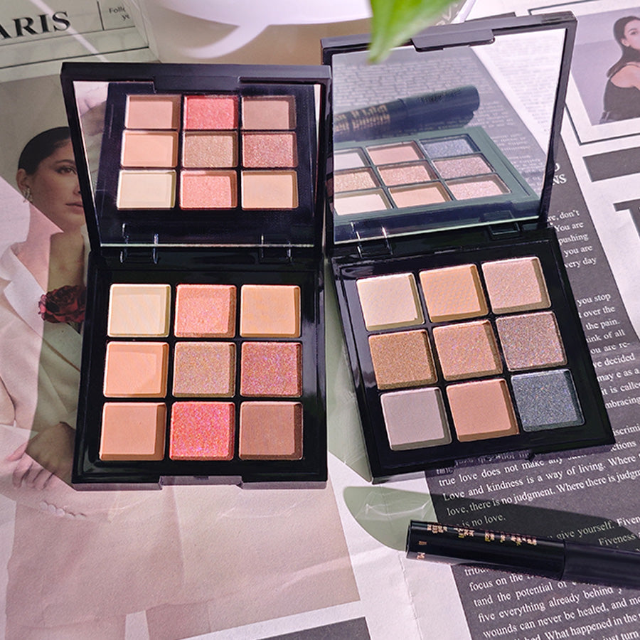 UncommonCosmetics Essential Eye Set | 2 Eyeshadow Palettes (9 Color Each) + Mascara | Create Professional/Daily/Romantic Eye Looks