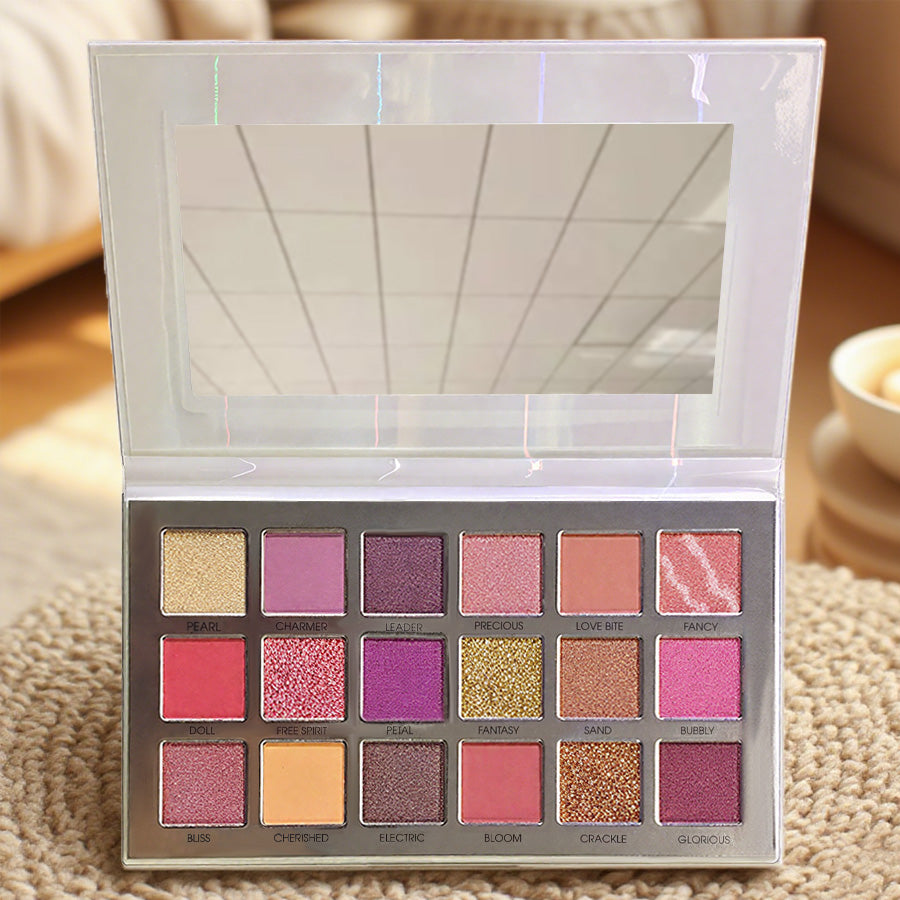 18-Piece (14 Eyeshadows + 4 Glitter Shades) | Luxuriously Silky 3-Way Use (Liner/Lid/Crease) | Seamless Day-to-Sultry Night Smoky Eye | Expert Contouring & Blending for Any Occasion | NY-Inspired Chic Beauty
