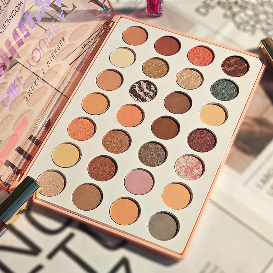 28Pc Eyeshadow Palette | Richly Pigmented Shadows, Luxuriously Silky-Smooth & Effortless Blending | NY-Inspired Edgy Chic for City-Lady Glam | Versatile Daily & Night Eye Looks
