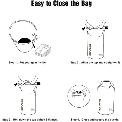 IDRYBAG Dry Bags for Kayaking Waterproof 2L/5L/10L/15L/20L, Small Dry Bag Waterproof Floating, Dry Sack Waterproof Bag for Paddleboarding Travel