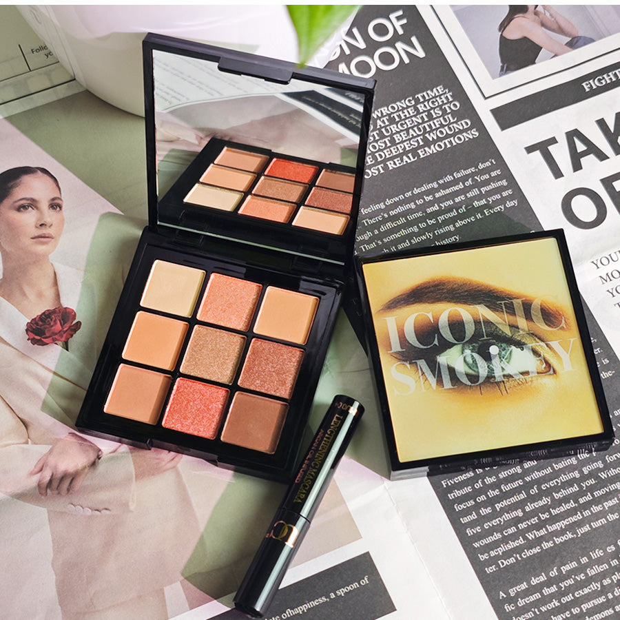 UncommonCosmetics Essential Eye Set | 2 Eyeshadow Palettes (9 Color Each) + Mascara | Create Professional/Daily/Romantic Eye Looks