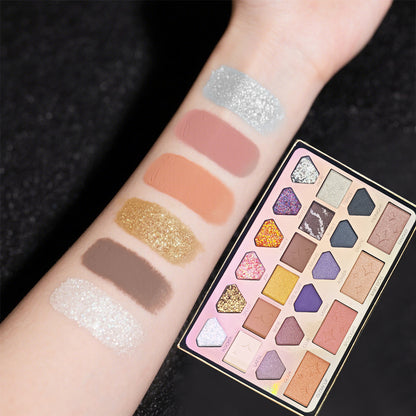 Smoke & Mirrors Star Gazing 22 Pc Face & Eye Palette | Eyeshadows+Glitter+Blush+Highlighter | Pigmented, Silky-Blendable for All Skin Tones