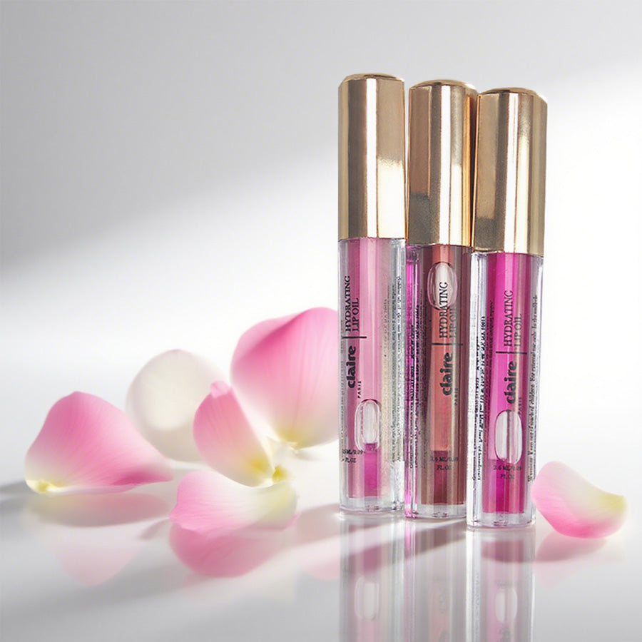 Marie Claire Luxe Lips 3 Pc Lip Oil Collection | 3 X 2.6ML | Sheer Shine + Nourishing Hydration for Lips